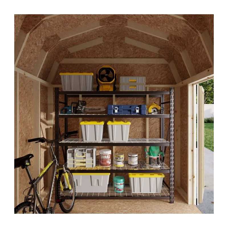 Little Cottage Co. Value Gambrel 8x8 Barn Shed Kit w/ 6' Sidewall - Side Entry (8x8 VGB-6-SE-PC)