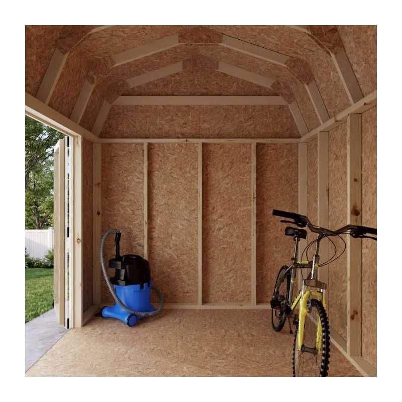 Little Cottage Co. Value Gambrel 8x8 Barn Shed Kit w/ 6' Sidewall - Side Entry (8x8 VGB-6-SE-PC)