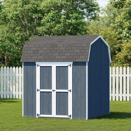 Little Cottage Co. Value Gambrel 8x8 Barn Shed Kit w/ 6' Sidewall - Side Entry (8x8 VGB-6-SE-PC)