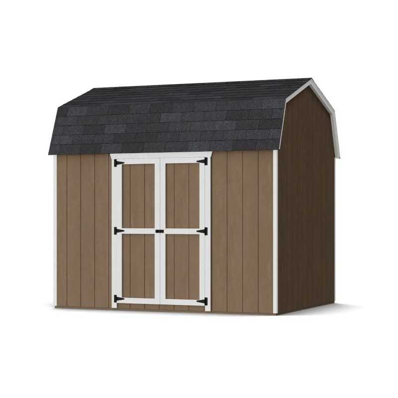 Little Cottage Co. Value Gambrel 8x10 Barn Shed Kit w/ 6' Sidewall - Side Entry (8x10 VGB-6-SE-PC)