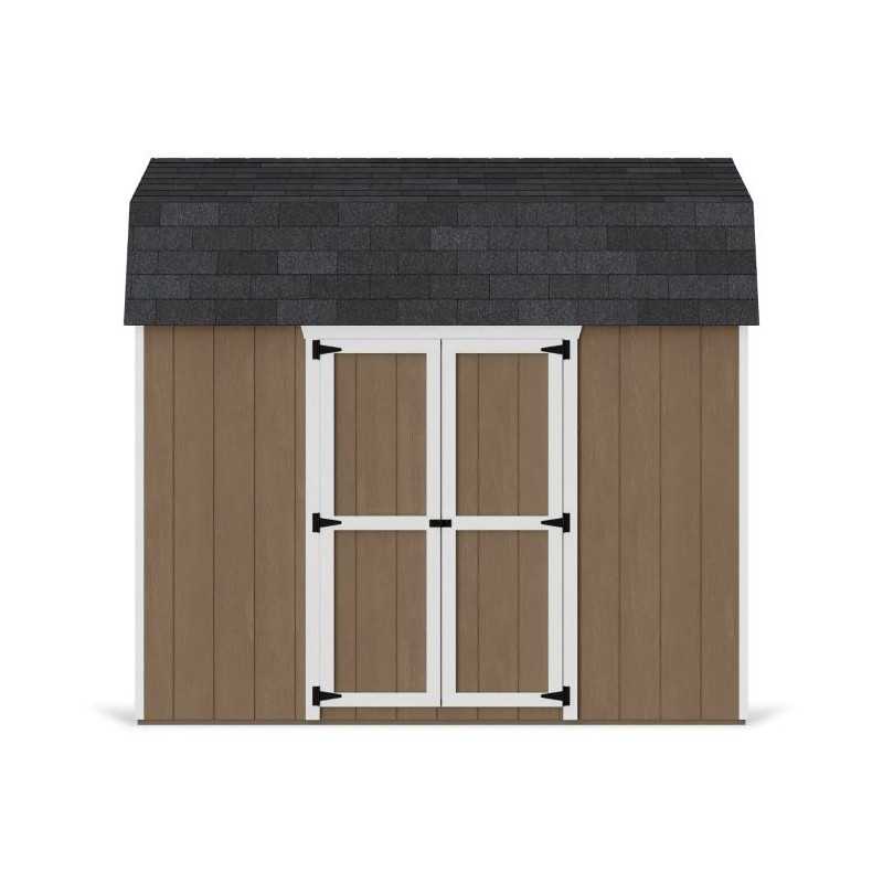 Little Cottage Co. Value Gambrel 8x10 Barn Shed Kit w/ 6' Sidewall - Side Entry (8x10 VGB-6-SE-PC)