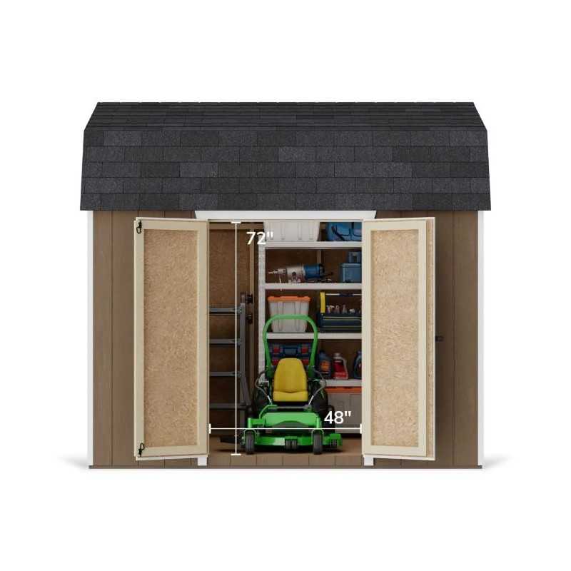 Little Cottage Co. Value Gambrel 8x10 Barn Shed Kit w/ 6' Sidewall - Side Entry (8x10 VGB-6-SE-PC)
