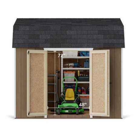 Little Cottage Co. Value Gambrel 8x10 Barn Shed Kit w/ 6' Sidewall - Side Entry (8x10 VGB-6-SE-PC)