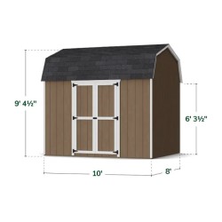 Little Cottage Co. Value Gambrel 8x10 Barn Shed Kit w/ 6' Sidewall - Side Entry (8x10 VGB-6-SE-PC)