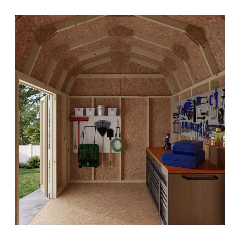 Little Cottage Co. Value Gambrel 8x10 Barn Shed Kit w/ 6' Sidewall - Side Entry (8x10 VGB-6-SE-PC)