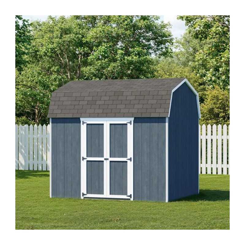 Little Cottage Co. Value Gambrel 8x10 Barn Shed Kit w/ 6' Sidewall - Side Entry (8x10 VGB-6-SE-PC)