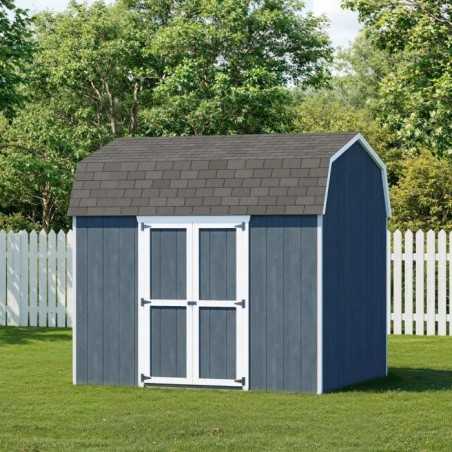 Little Cottage Co. Value Gambrel 8x10 Barn Shed Kit w/ 6' Sidewall - Side Entry (8x10 VGB-6-SE-PC)