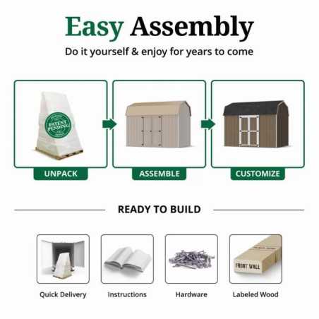 Little Cottage Co. Value Gambrel 8x12 Barn Shed Kit w/ 6' Sidewall - Side Entry (8x12 VGB-6-SE-PC)