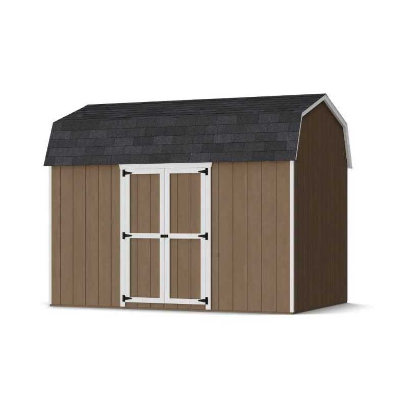 Little Cottage Co. Value Gambrel 8x12 Barn Shed Kit w/ 6' Sidewall - Side Entry (8x12 VGB-6-SE-PC)