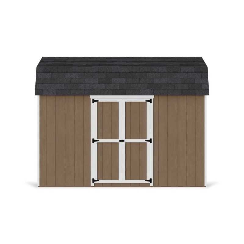 Little Cottage Co. Value Gambrel 8x12 Barn Shed Kit w/ 6' Sidewall - Side Entry (8x12 VGB-6-SE-PC)