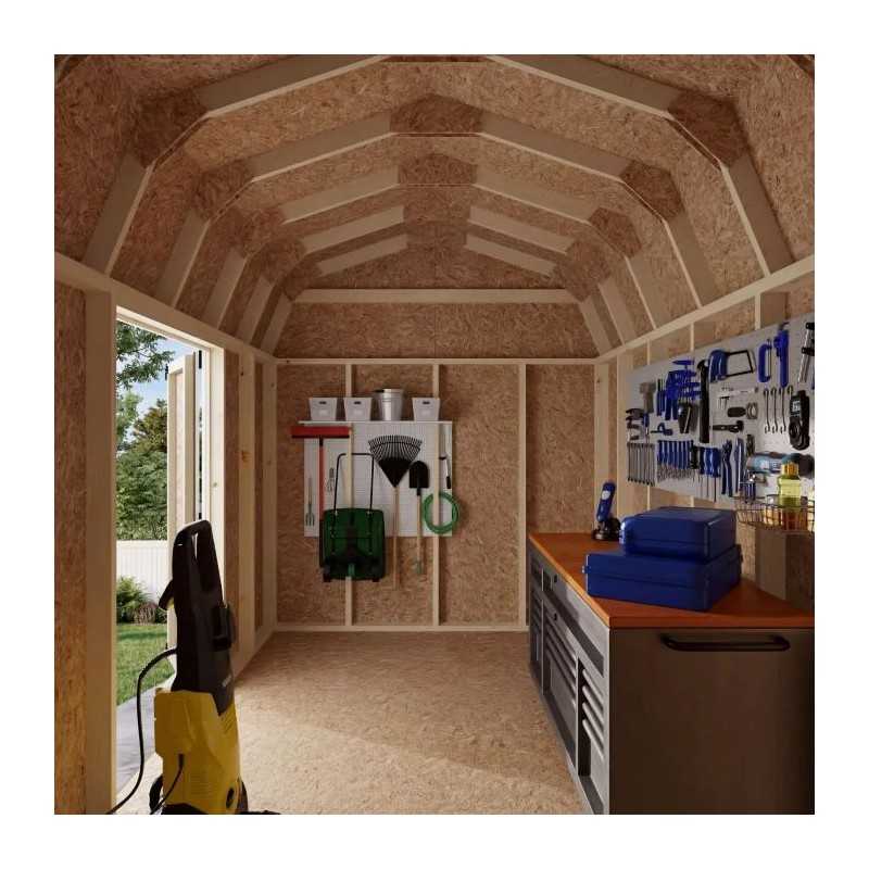 Little Cottage Co. Value Gambrel 8x12 Barn Shed Kit w/ 6' Sidewall - Side Entry (8x12 VGB-6-SE-PC)
