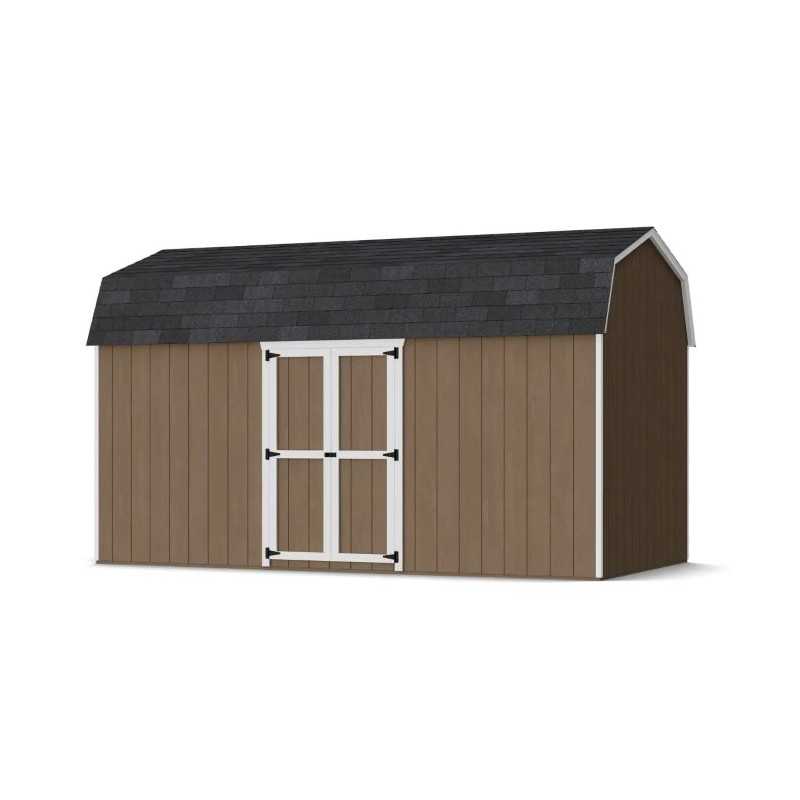 Little Cottage Co. Value Gambrel 8x16 Barn Shed Kit w/ 6' Sidewall - Side Entry (8x16 VGB-6-SE-PC)