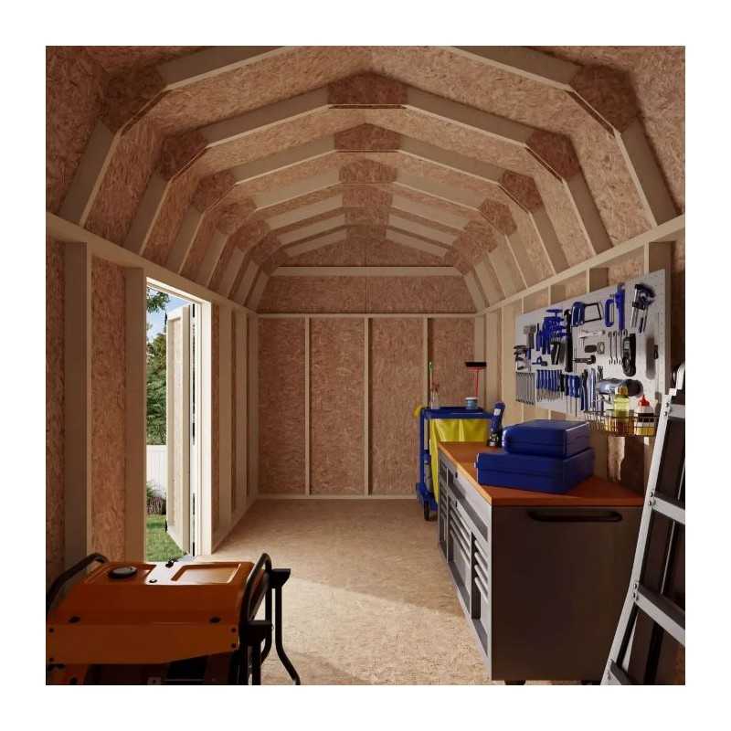 Little Cottage Co. Value Gambrel 8x16 Barn Shed Kit w/ 6' Sidewall - Side Entry (8x16 VGB-6-SE-PC)