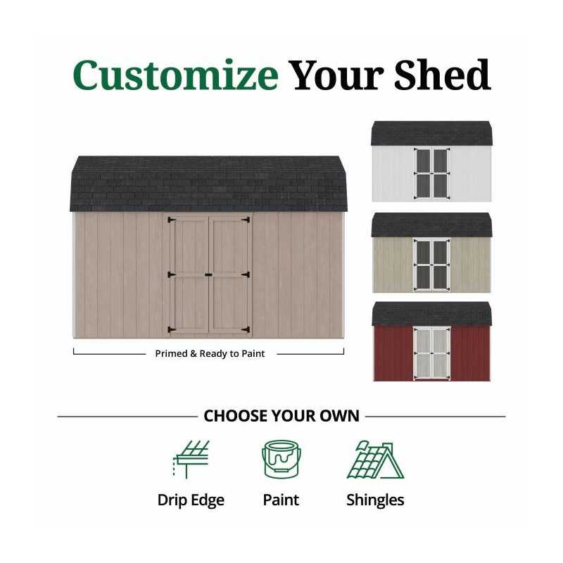 Little Cottage Co. Value Gambrel 8x14 Barn Shed Kit w/ 6' Sidewall - Side Entry (8x14 VGB-6-SE-PC)
