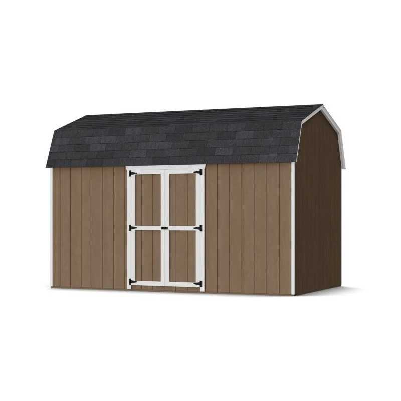 Little Cottage Co. Value Gambrel 8x14 Barn Shed Kit w/ 6' Sidewall - Side Entry (8x14 VGB-6-SE-PC)