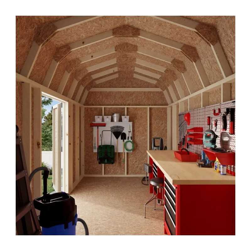 Little Cottage Co. Value Gambrel 8x14 Barn Shed Kit w/ 6' Sidewall - Side Entry (8x14 VGB-6-SE-PC)