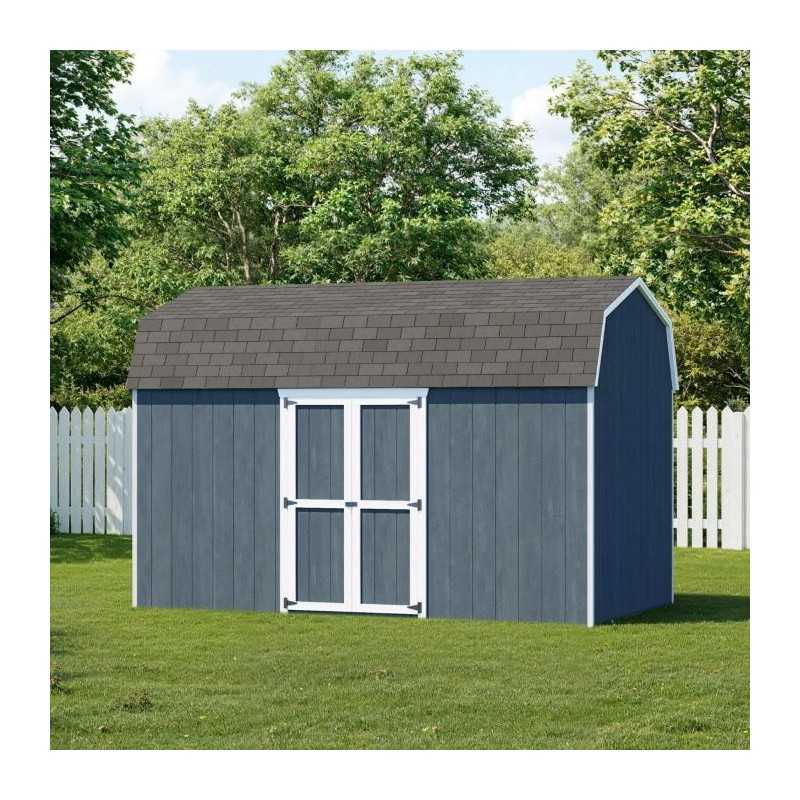 Little Cottage Co. Value Gambrel 8x14 Barn Shed Kit w/ 6' Sidewall - Side Entry (8x14 VGB-6-SE-PC)