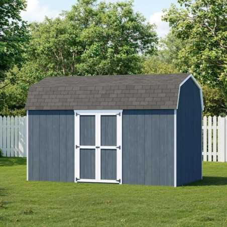 Little Cottage Co. Value Gambrel 8x14 Barn Shed Kit w/ 6' Sidewall - Side Entry (8x14 VGB-6-SE-PC)