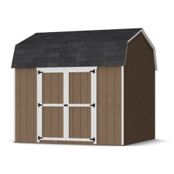 Little Cottage Co. Value Gambrel 10x10 Barn Shed Kit w/ 6' Sidewall - Side Entry (10x10 VGB-6-SE-PC)