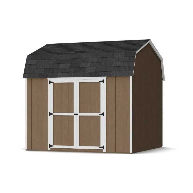 Little Cottage Co. Value Gambrel 10x10 Barn Shed Kit w/ 6' Sidewall - Side Entry (10x10 VGB-6-SE-PC)