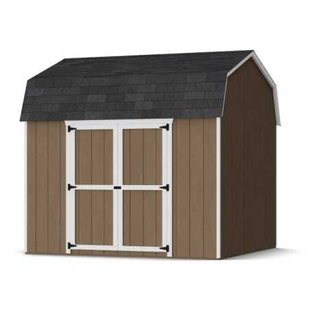 Little Cottage Co. Value Gambrel 10x10 Barn Shed Kit w/ 6' Sidewall - Side Entry (10x10 VGB-6-SE-PC)
