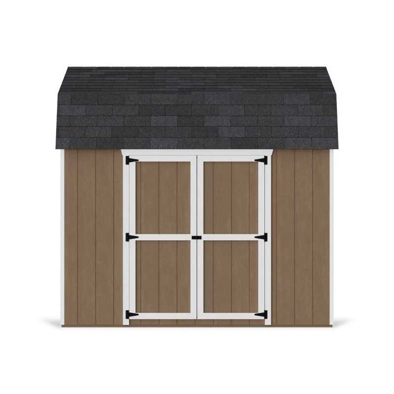Little Cottage Co. Value Gambrel 10x10 Barn Shed Kit w/ 6' Sidewall - Side Entry (10x10 VGB-6-SE-PC)
