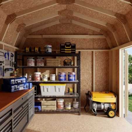 Little Cottage Co. Value Gambrel 10x10 Barn Shed Kit w/ 6' Sidewall - Side Entry (10x10 VGB-6-SE-PC)