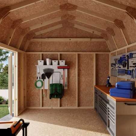 Little Cottage Co. Value Gambrel 10x10 Barn Shed Kit w/ 6' Sidewall - Side Entry (10x10 VGB-6-SE-PC)