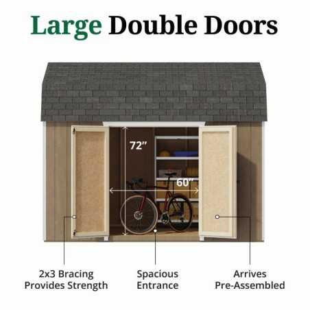 Little Cottage Co. Value Gambrel 10x12 Barn Shed Kit w/ 6' Sidewall - Side Entry (10x12 VGS-SE-PC)