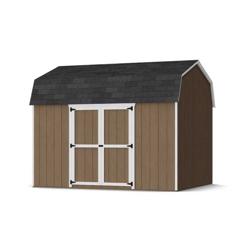 Little Cottage Co. Value Gambrel 10x12 Barn Shed Kit w/ 6' Sidewall - Side Entry (10x12 VGS-SE-PC)