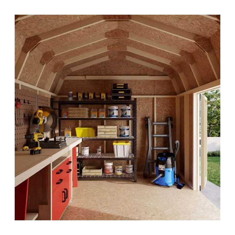 Little Cottage Co. Value Gambrel 10x12 Barn Shed Kit w/ 6' Sidewall - Side Entry (10x12 VGS-SE-PC)