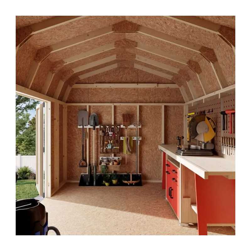 Little Cottage Co. Value Gambrel 10x12 Barn Shed Kit w/ 6' Sidewall - Side Entry (10x12 VGS-SE-PC)