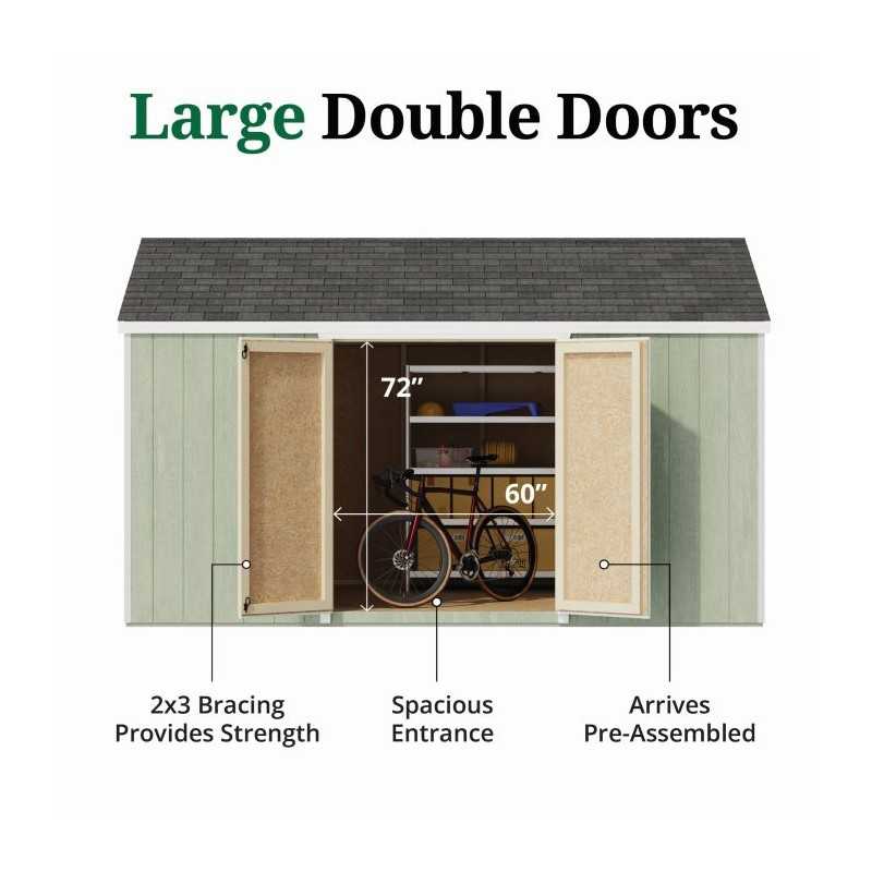 Little Cottage Co. Value Gambrel 10x14 Barn Shed Kit w/ 6' Sidewall - Side Entry (10x14 VGB-6-SE-PC)