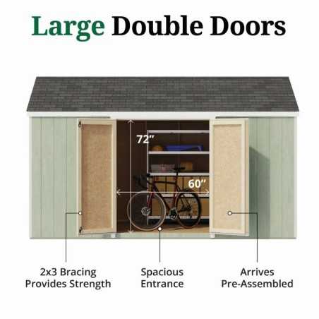 Little Cottage Co. Value Gambrel 10x14 Barn Shed Kit w/ 6' Sidewall - Side Entry (10x14 VGB-6-SE-PC)