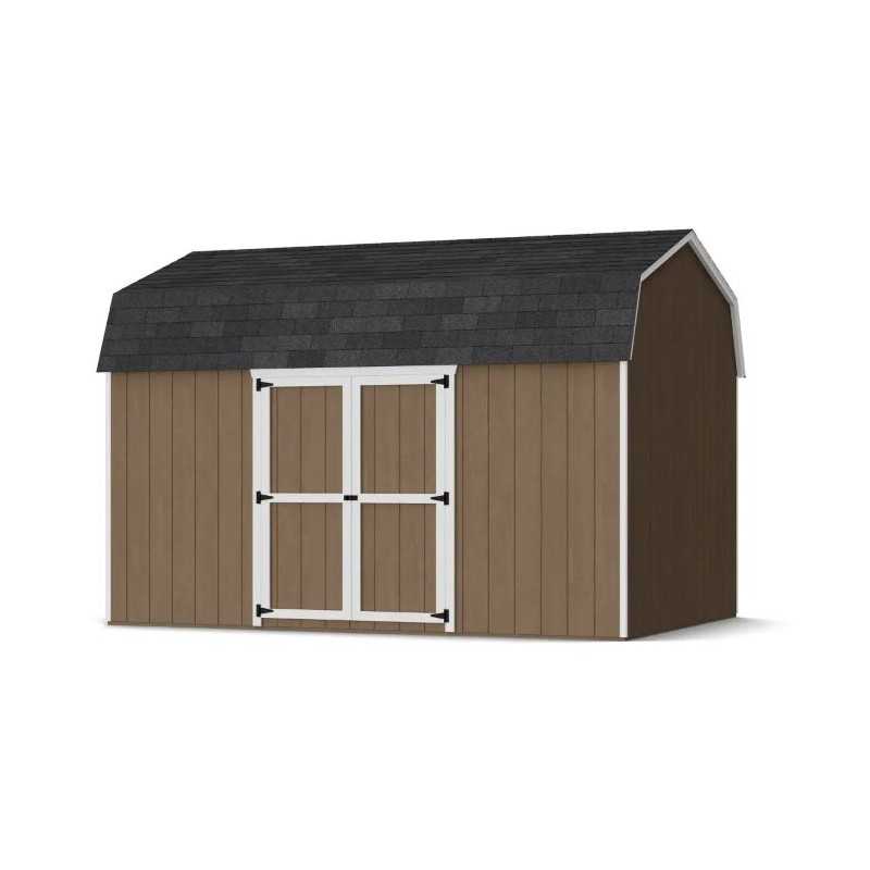 Little Cottage Co. Value Gambrel 10x14 Barn Shed Kit w/ 6' Sidewall - Side Entry (10x14 VGB-6-SE-PC)