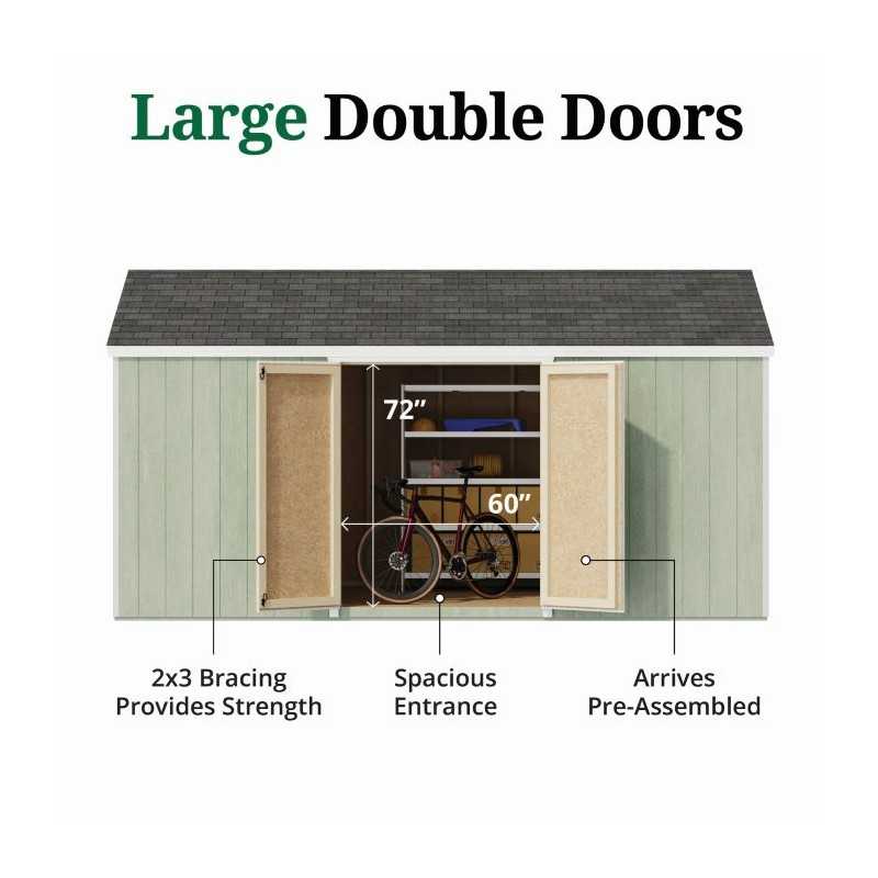 Little Cottage Co. Value Gambrel 10x16 Barn Shed Kit w/ 6' Sidewall - Side Entry (10x16 VGB-6-SE-PC)