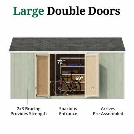 Little Cottage Co. Value Gambrel 10x16 Barn Shed Kit w/ 6' Sidewall - Side Entry (10x16 VGB-6-SE-PC)