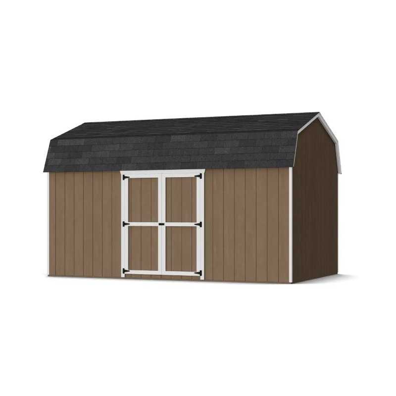 Little Cottage Co. Value Gambrel 10x16 Barn Shed Kit w/ 6' Sidewall - Side Entry (10x16 VGB-6-SE-PC)