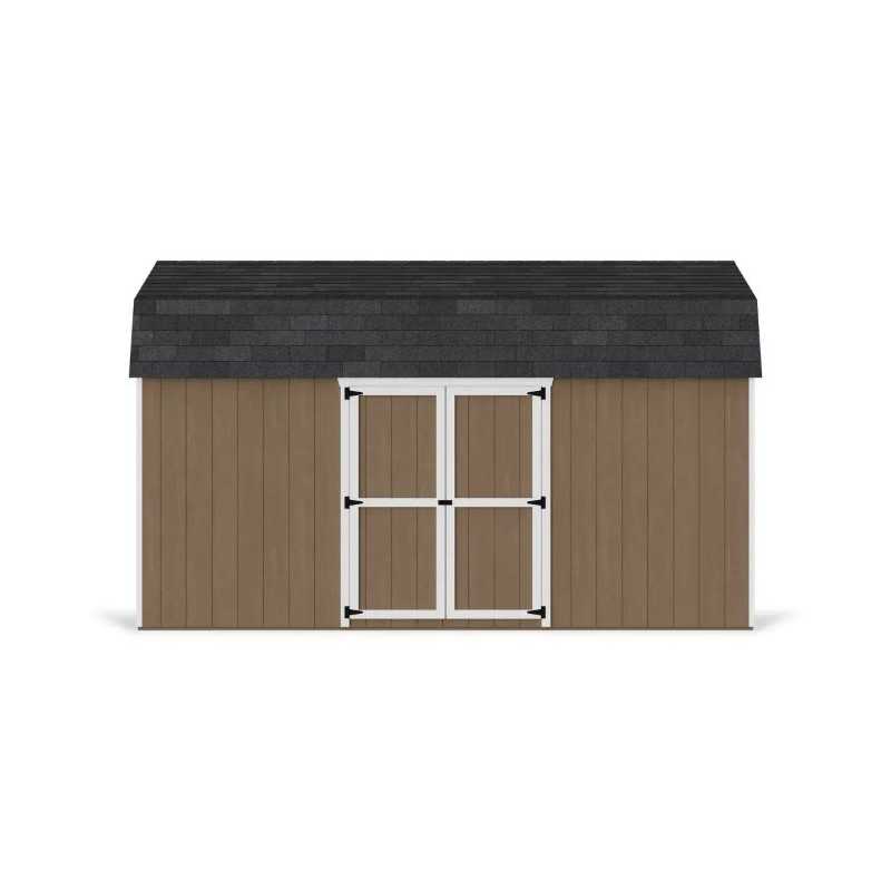 Little Cottage Co. Value Gambrel 10x16 Barn Shed Kit w/ 6' Sidewall - Side Entry (10x16 VGB-6-SE-PC)