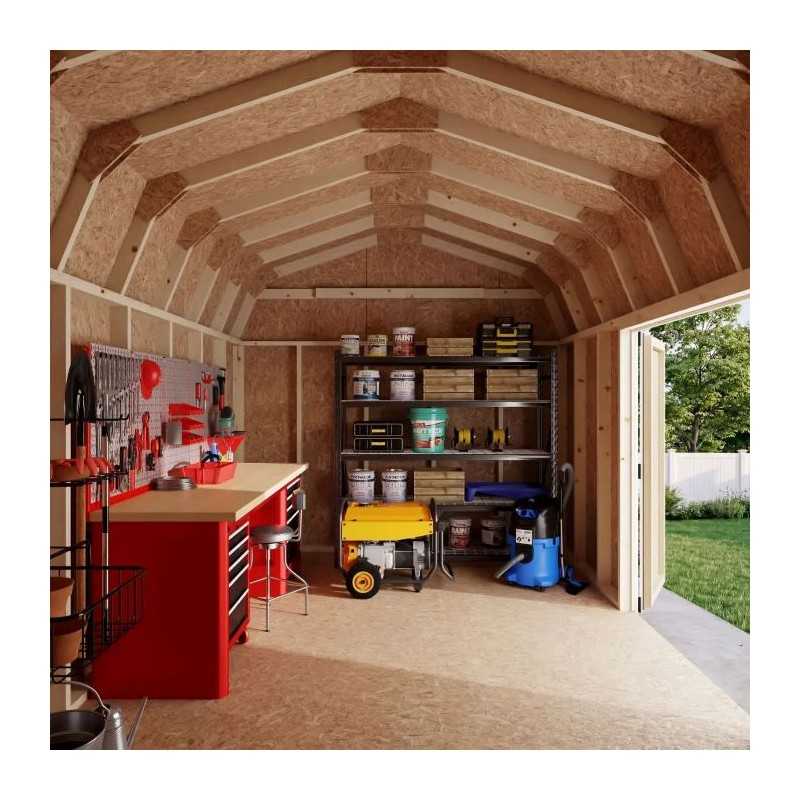 Little Cottage Co. Value Gambrel 10x16 Barn Shed Kit w/ 6' Sidewall - Side Entry (10x16 VGB-6-SE-PC)