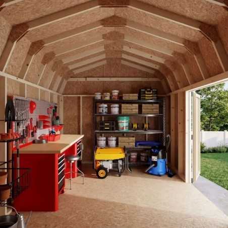 Little Cottage Co. Value Gambrel 10x16 Barn Shed Kit w/ 6' Sidewall - Side Entry (10x16 VGB-6-SE-PC)