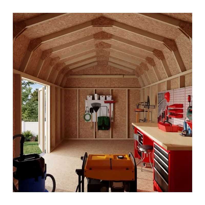 Little Cottage Co. Value Gambrel 10x16 Barn Shed Kit w/ 6' Sidewall - Side Entry (10x16 VGB-6-SE-PC)
