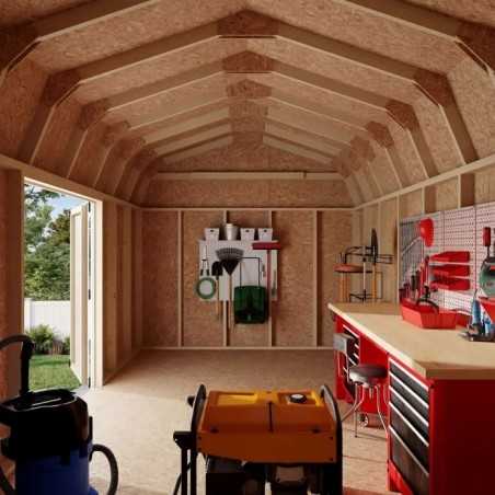Little Cottage Co. Value Gambrel 10x16 Barn Shed Kit w/ 6' Sidewall - Side Entry (10x16 VGB-6-SE-PC)