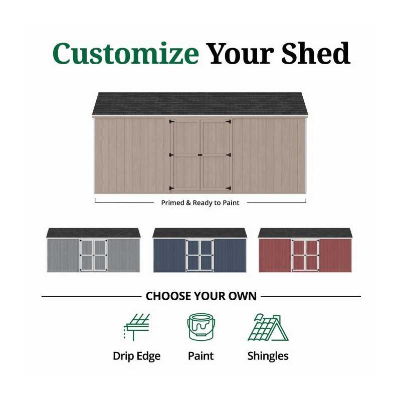 Little Cottage Co. Value Gambrel 10x18 Barn Shed Kit w/ 6' Sidewall - Side Entry (10x18 VGB-6-SE-PC)