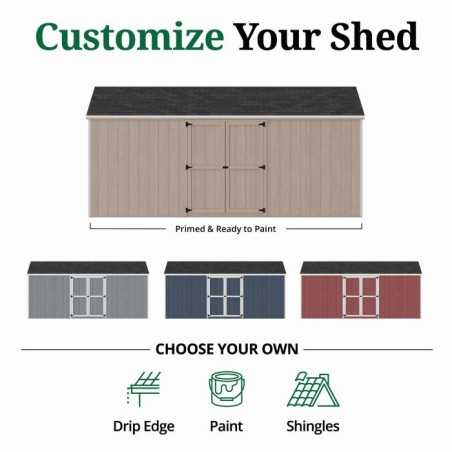 Little Cottage Co. Value Gambrel 10x18 Barn Shed Kit w/ 6' Sidewall - Side Entry (10x18 VGB-6-SE-PC)
