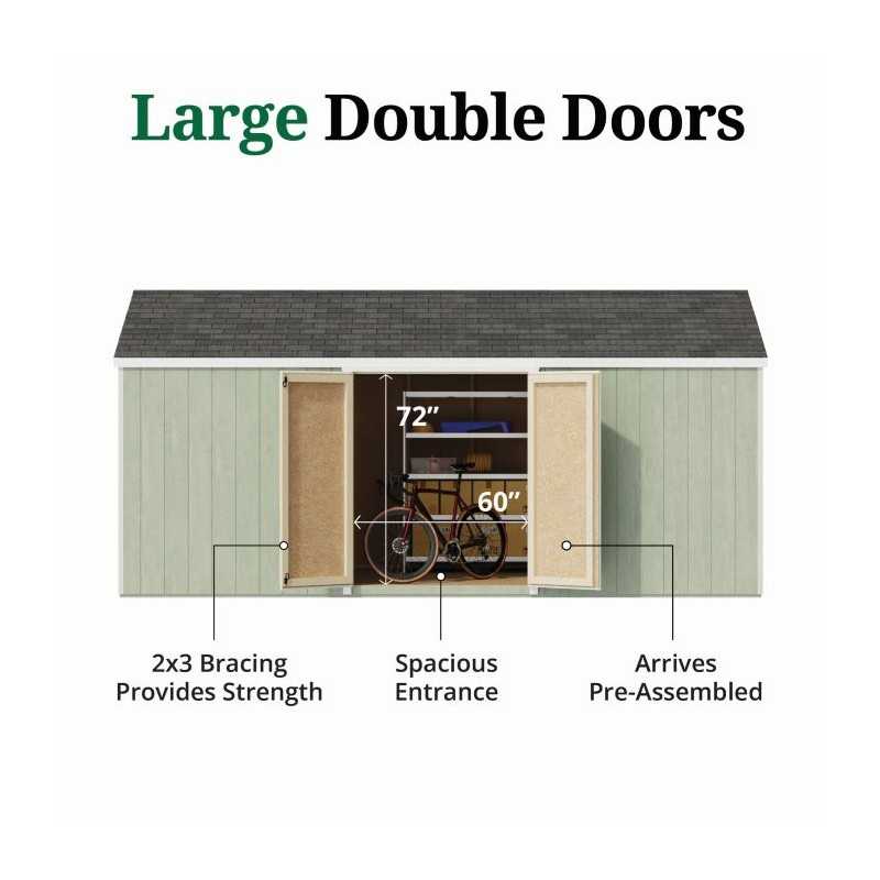 Little Cottage Co. Value Gambrel 10x18 Barn Shed Kit w/ 6' Sidewall - Side Entry (10x18 VGB-6-SE-PC)