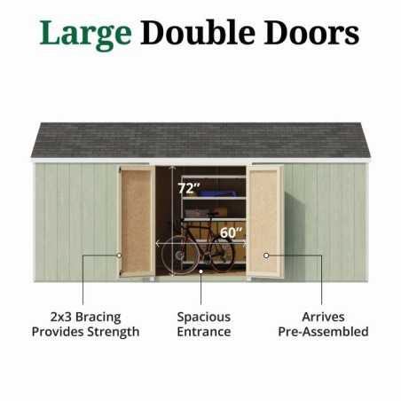 Little Cottage Co. Value Gambrel 10x18 Barn Shed Kit w/ 6' Sidewall - Side Entry (10x18 VGB-6-SE-PC)