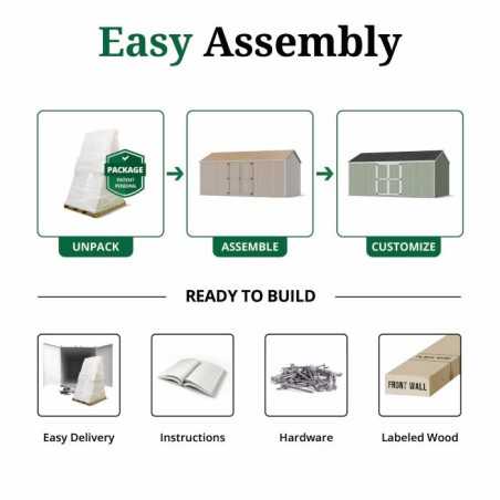Little Cottage Co. Value Gambrel 10x18 Barn Shed Kit w/ 6' Sidewall - Side Entry (10x18 VGB-6-SE-PC)