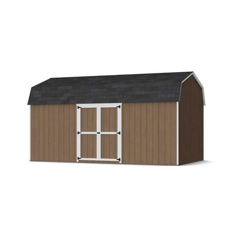 Little Cottage Co. Value Gambrel 10x18 Barn Shed Kit w/ 6' Sidewall - Side Entry (10x18 VGB-6-SE-PC)