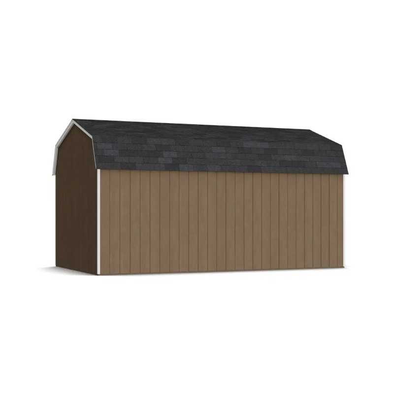 Little Cottage Co. Value Gambrel 10x18 Barn Shed Kit w/ 6' Sidewall - Side Entry (10x18 VGB-6-SE-PC)